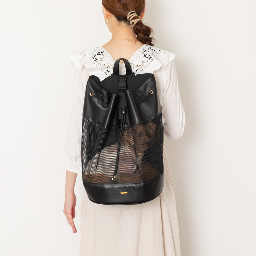 2wayメッシュ巾着ペットバッグ