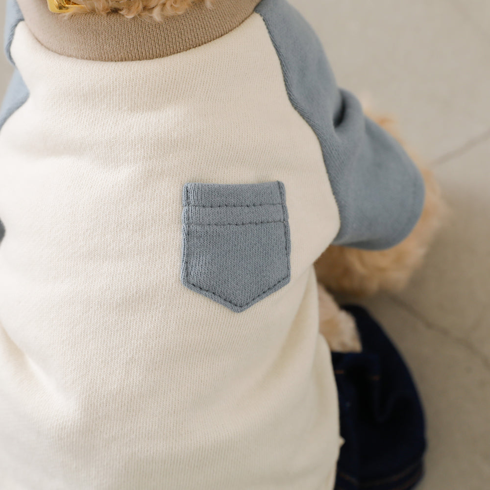 ラグランバイカラーミニポケット付Tシャツ