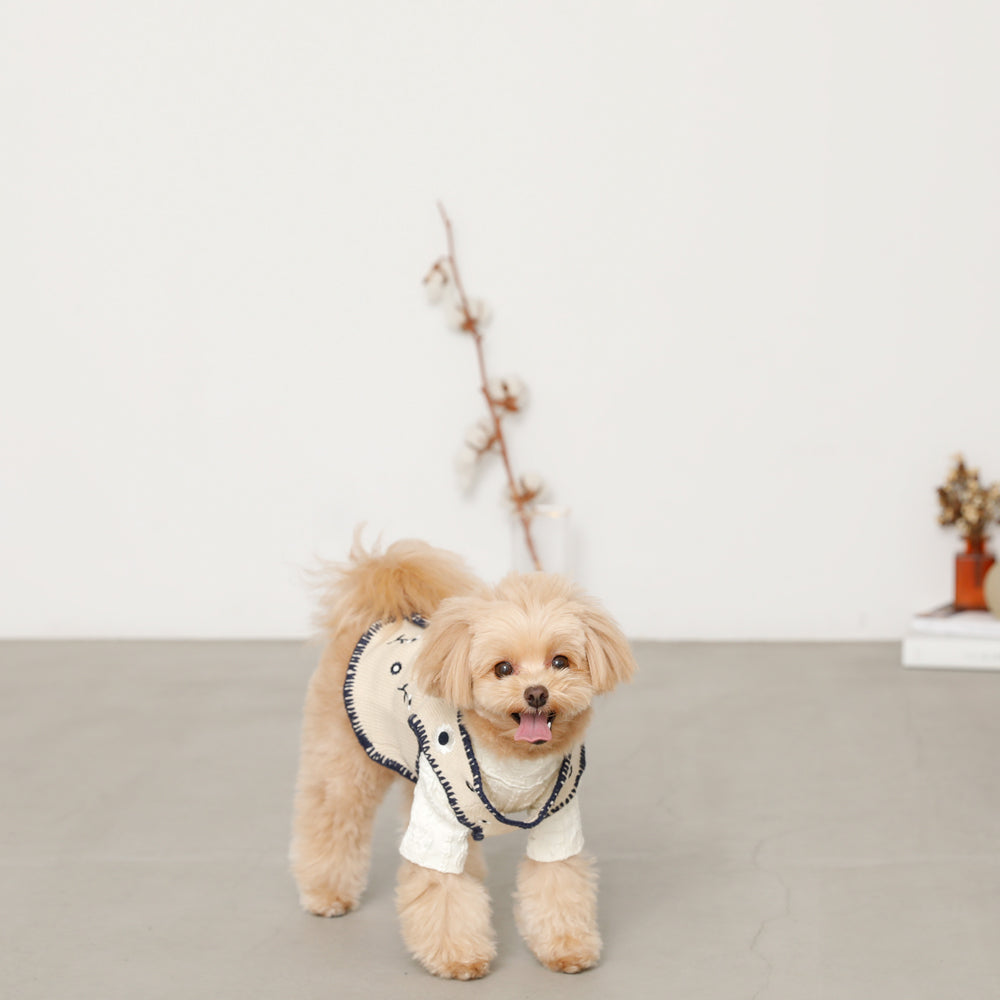 フラワー刺繍ニットベスト