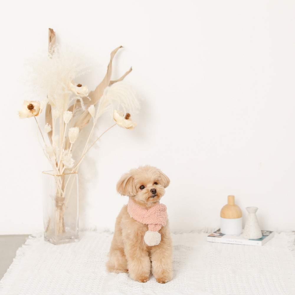 ポンポン付きボアマフラー