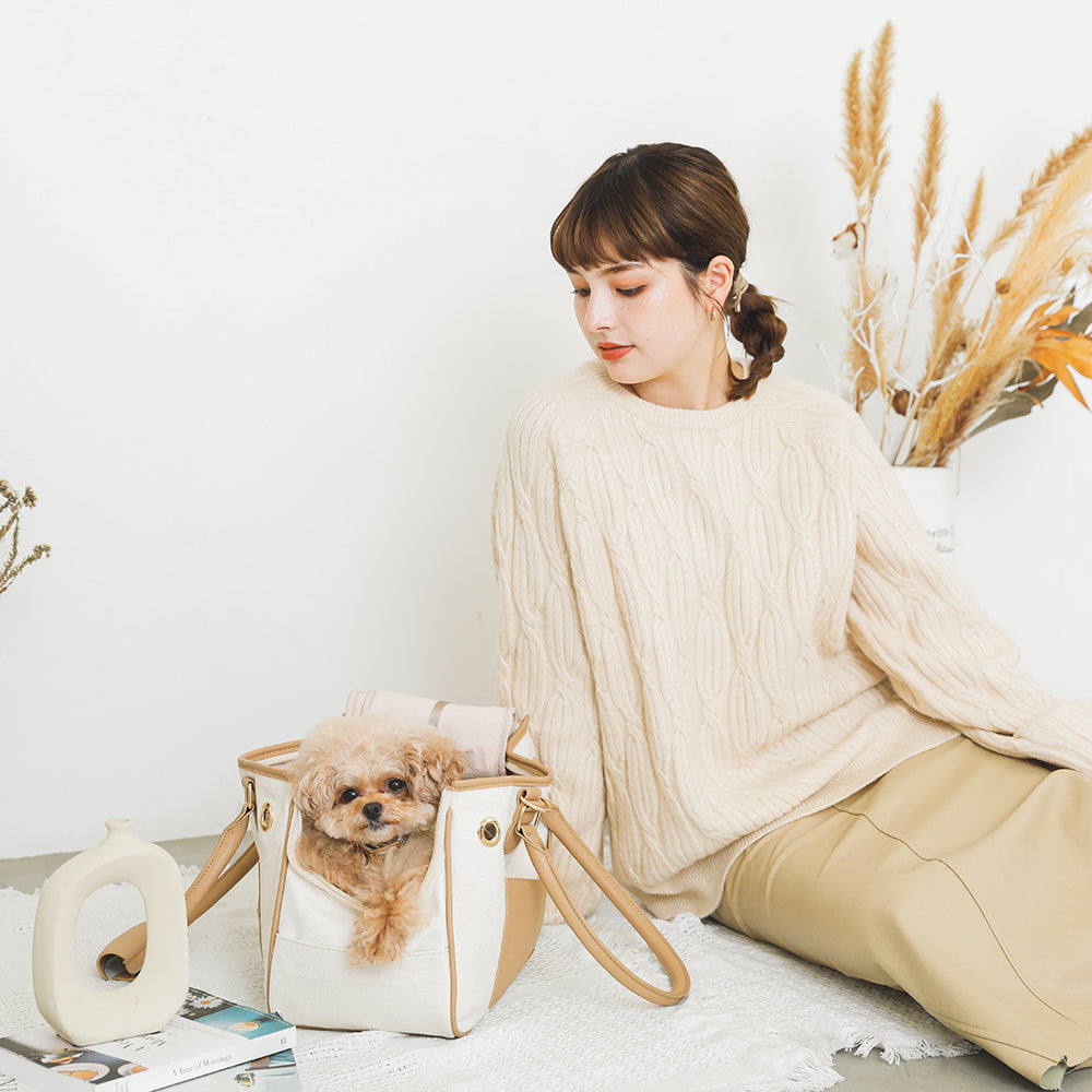[Link Coordination SET] Wool blend twisted cable knit
