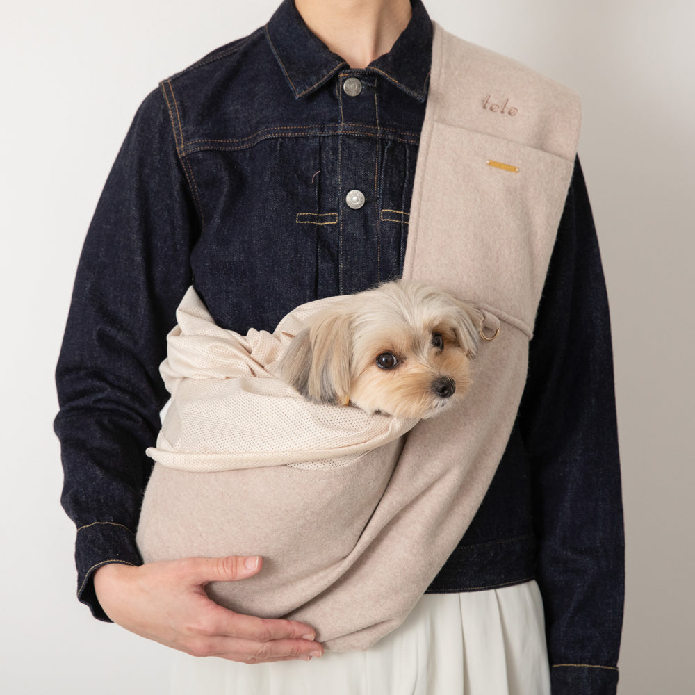 ウールペットスリングメッシュカバー付き【名入れ刺繍対応】
