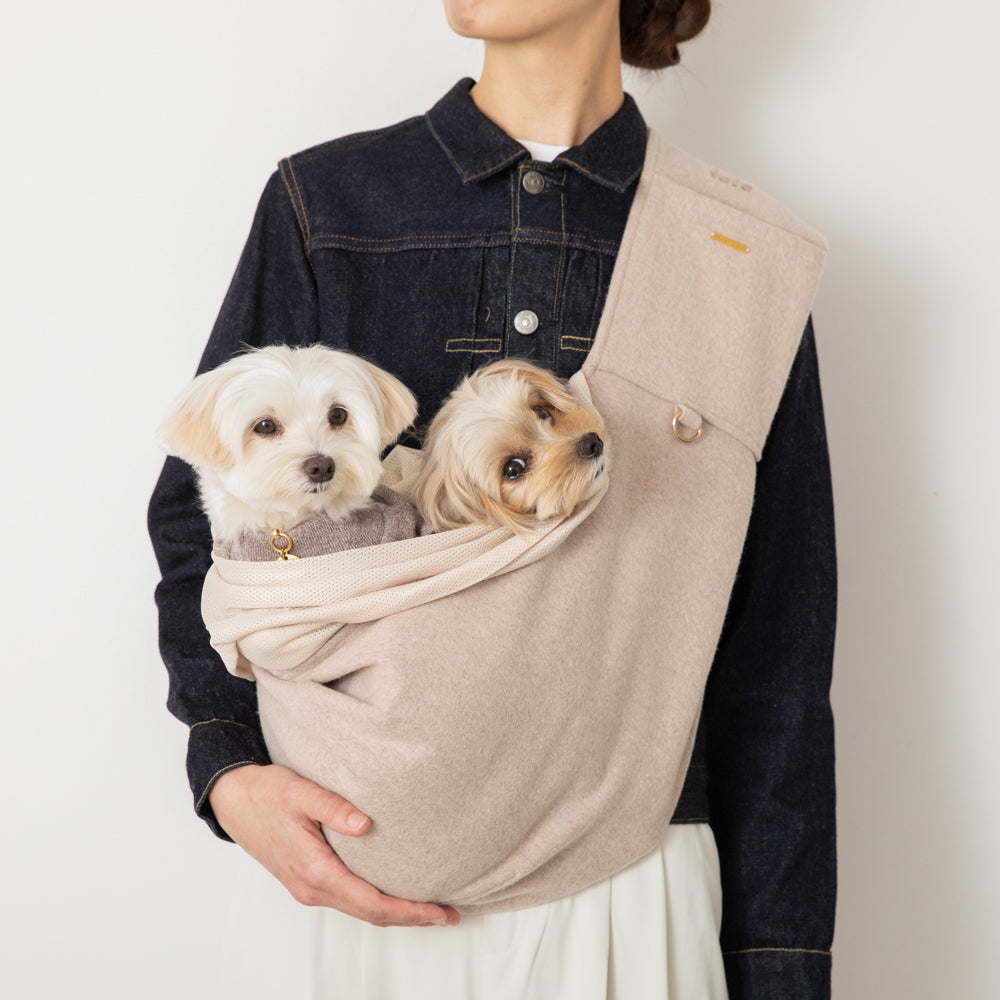ウールペットスリングメッシュカバー付き【名入れ刺繍対応】