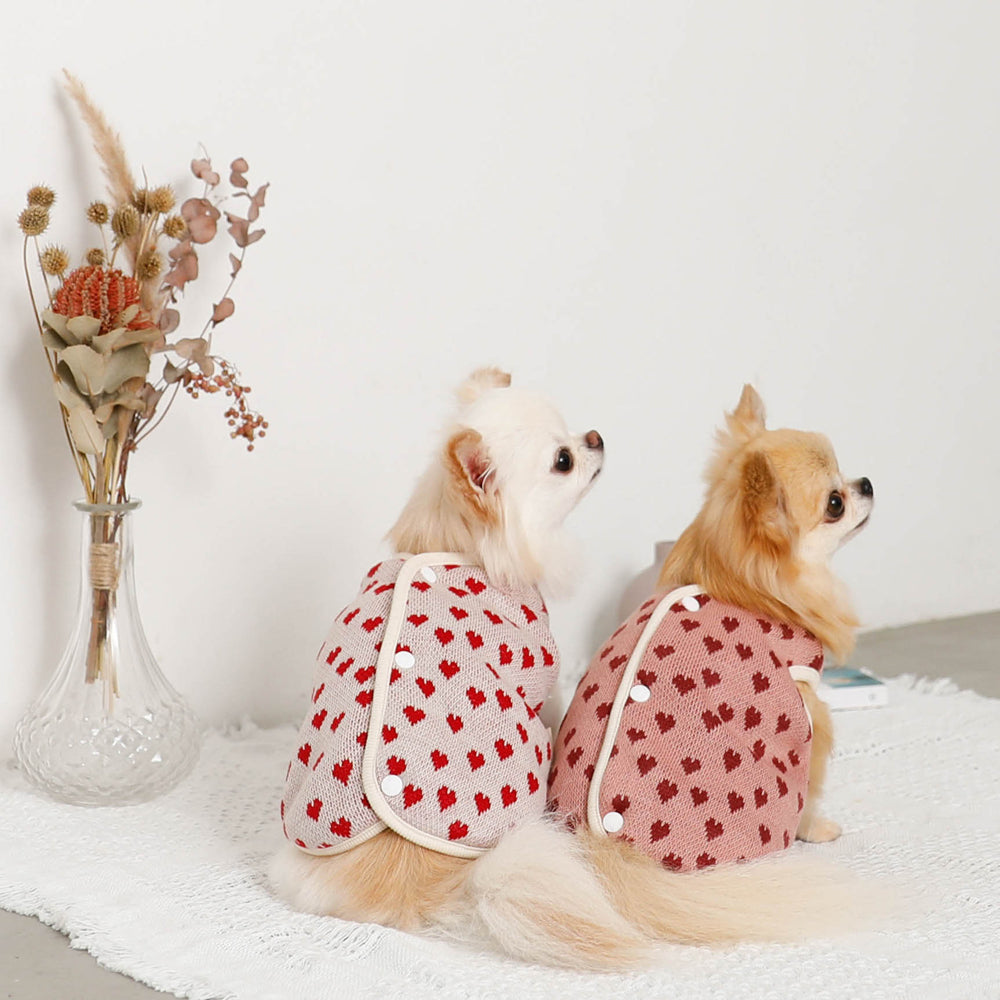 Heart pattern 2way reversible vest