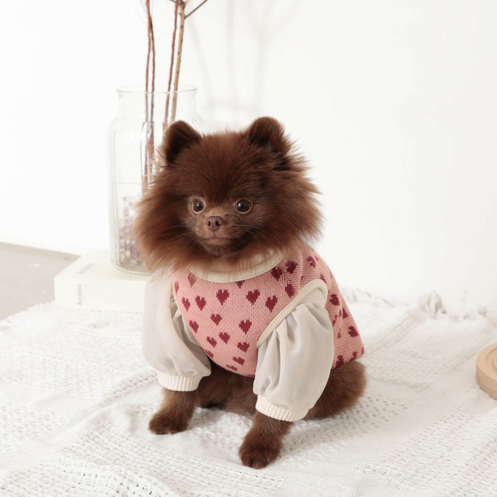 Heart pattern 2way reversible vest