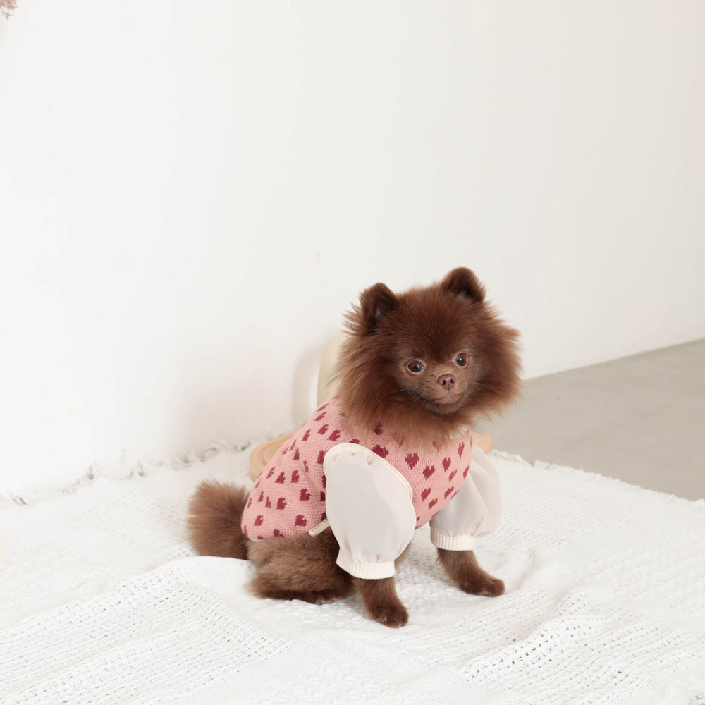 Heart pattern 2way reversible vest