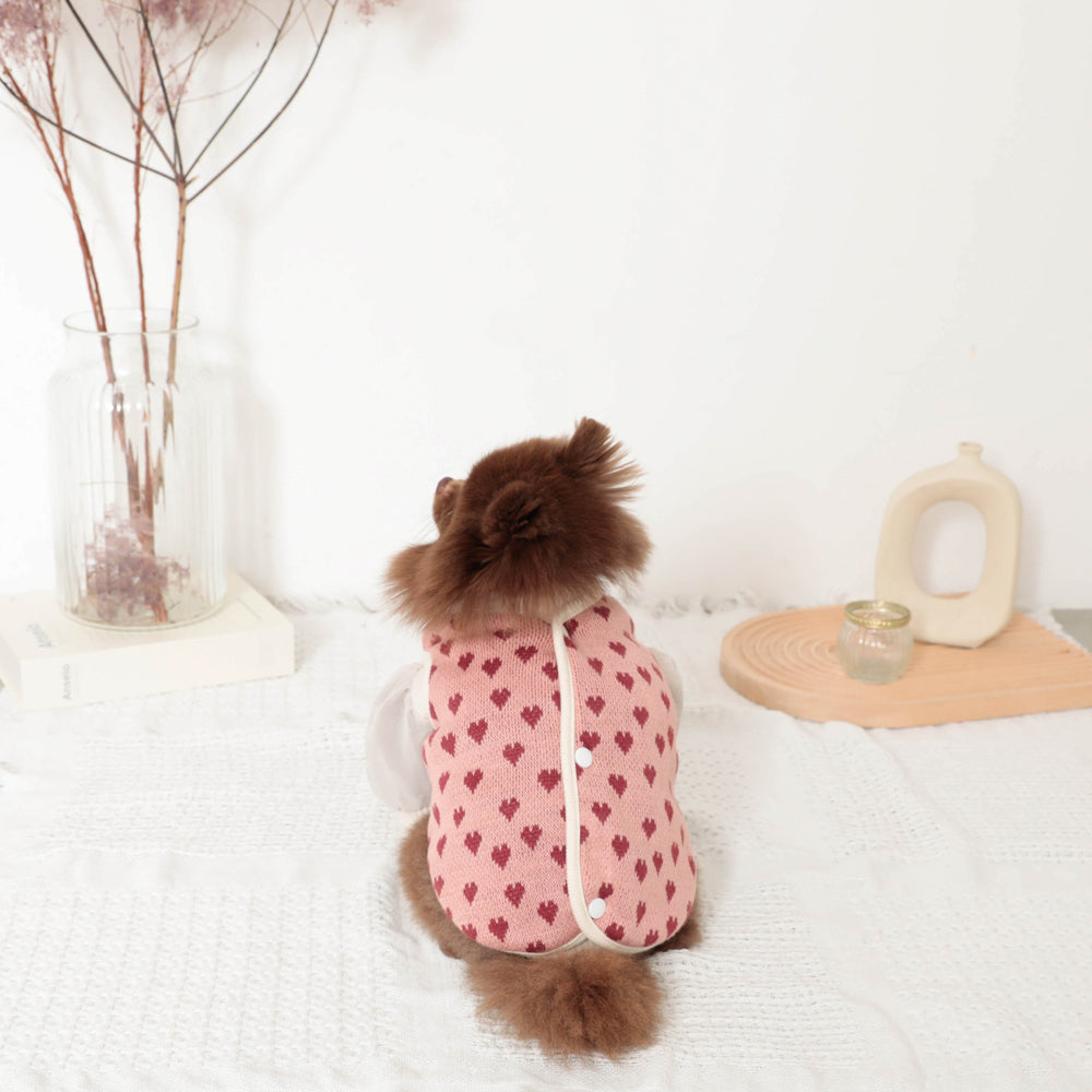 Heart pattern 2way reversible vest