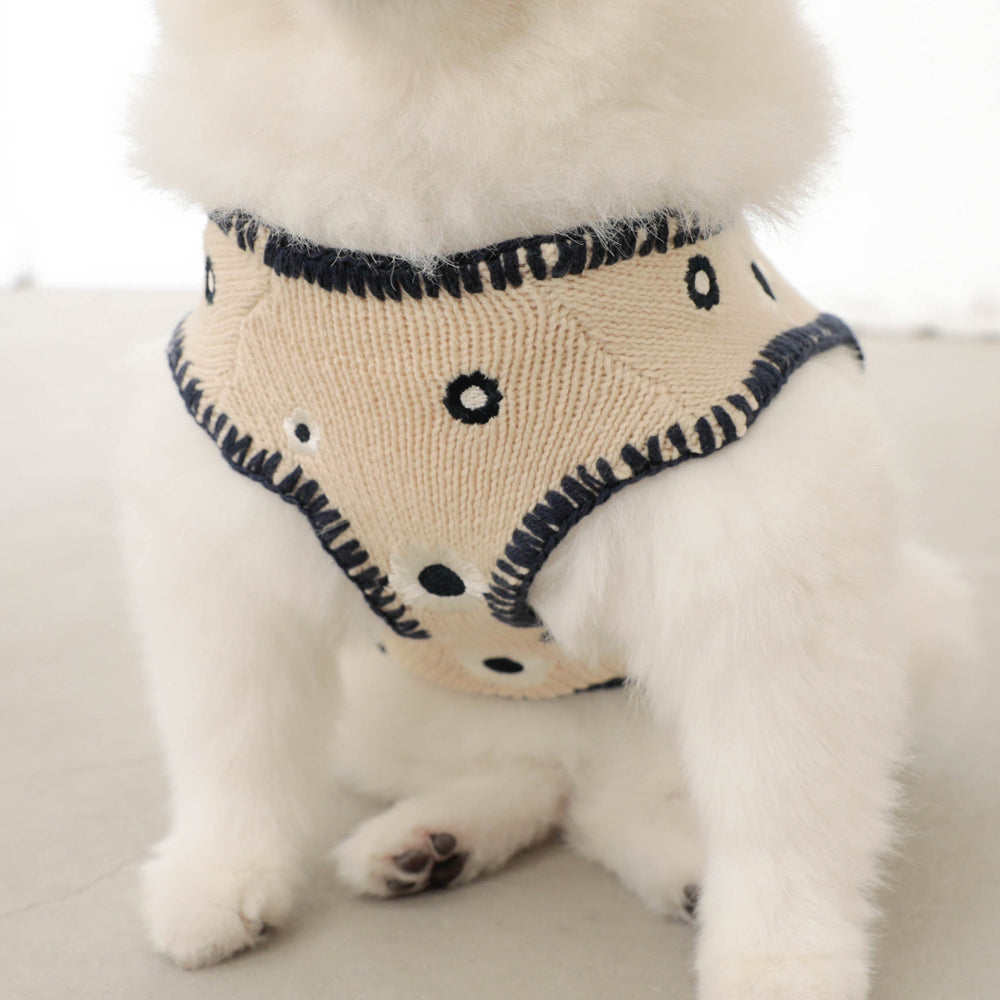 フラワー刺繍ニットベスト