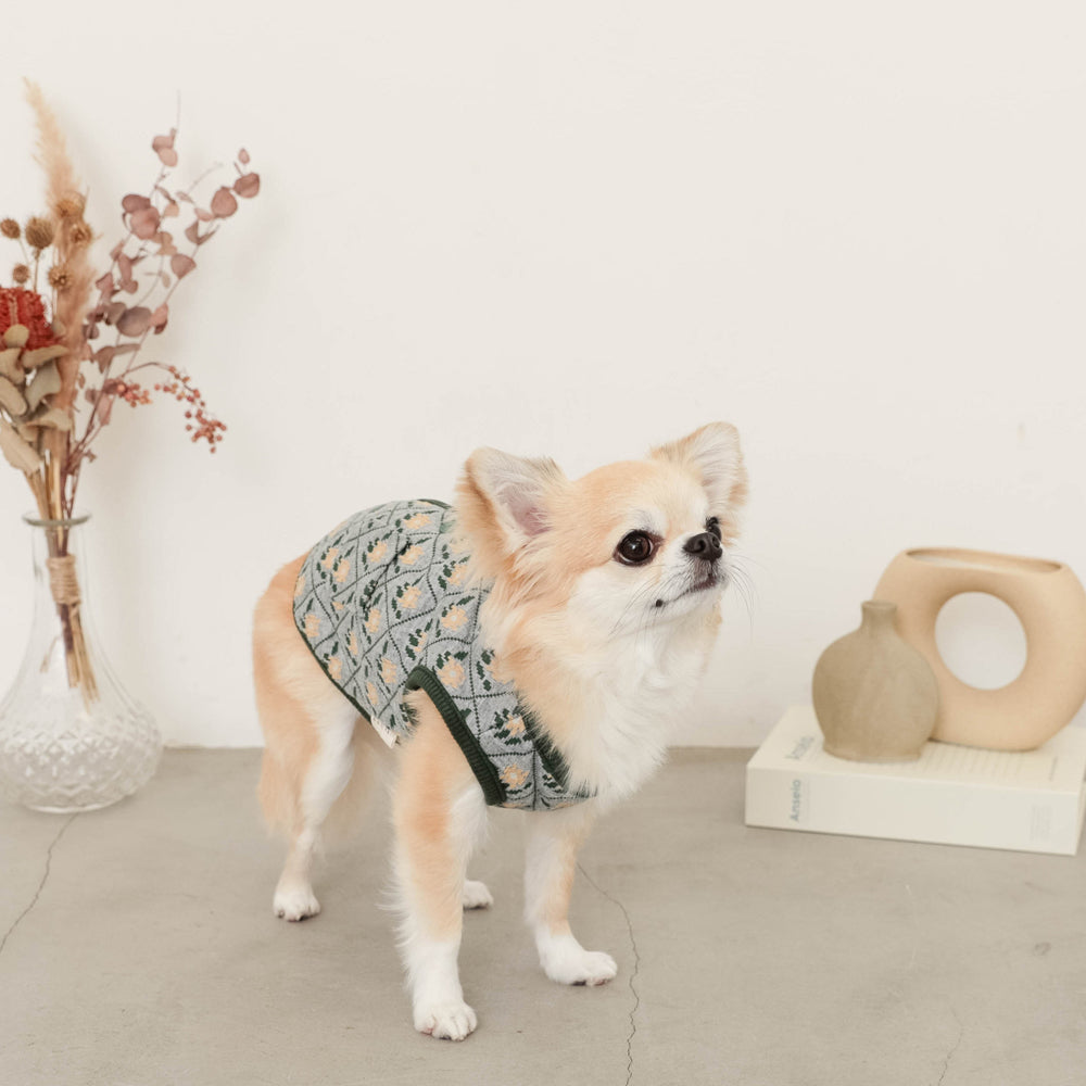 flower diamond pattern vest