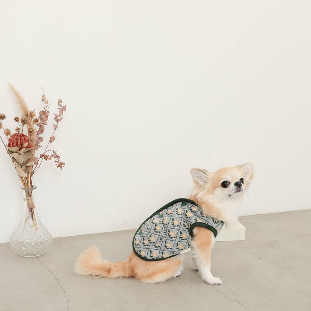 flower diamond pattern vest