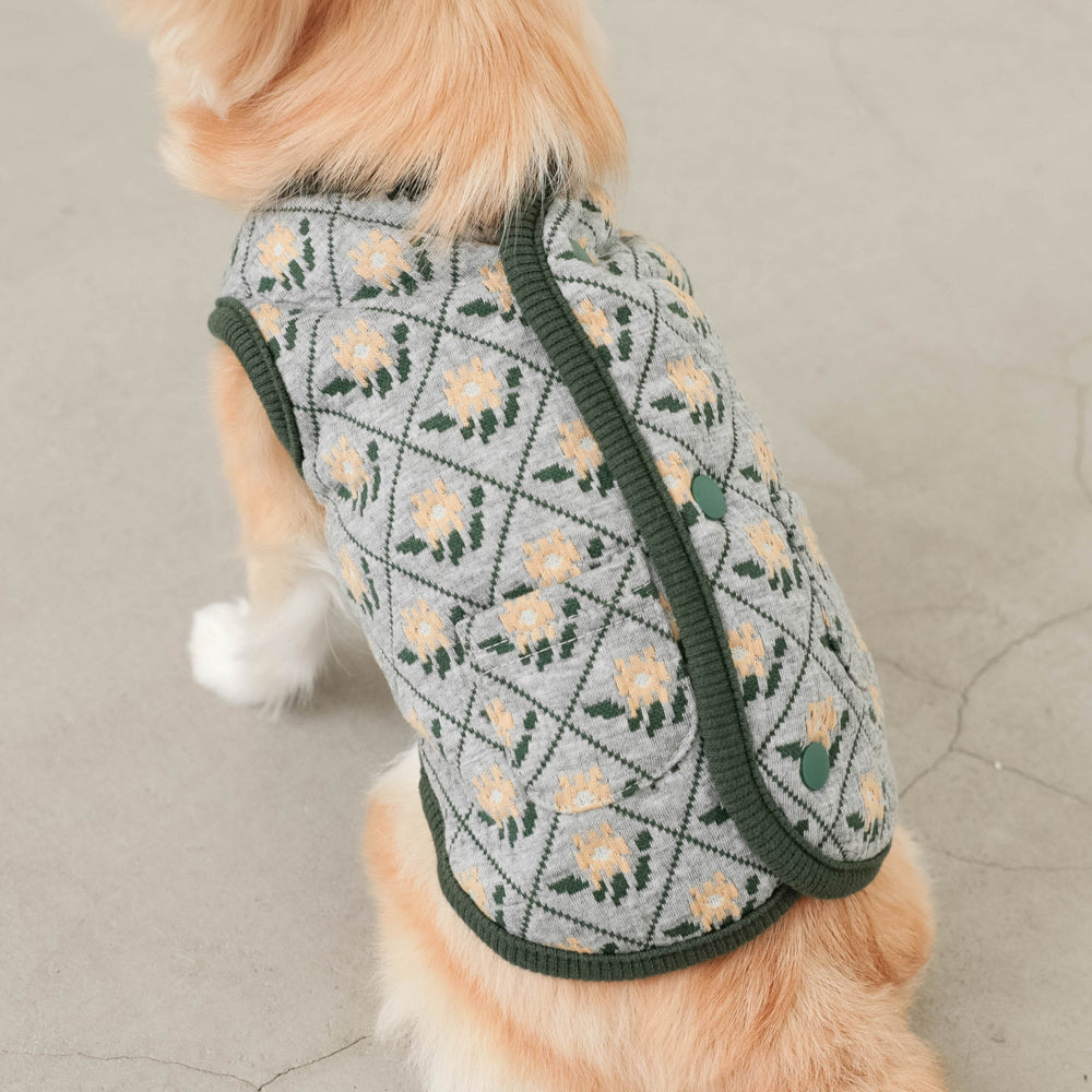 flower diamond pattern vest