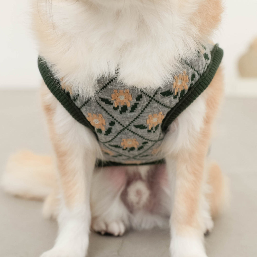 flower diamond pattern vest