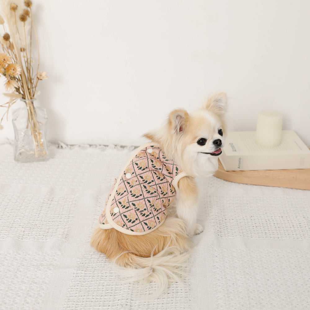 flower diamond pattern vest