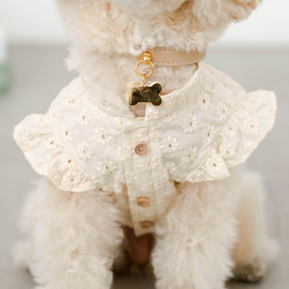 冷感フラワー刺繍ショルダーフリルブラウス