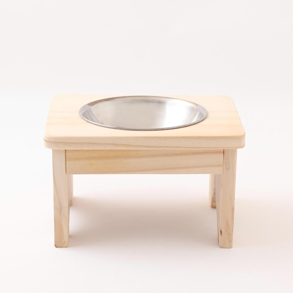Food bowl stand (wood x stainless steel)