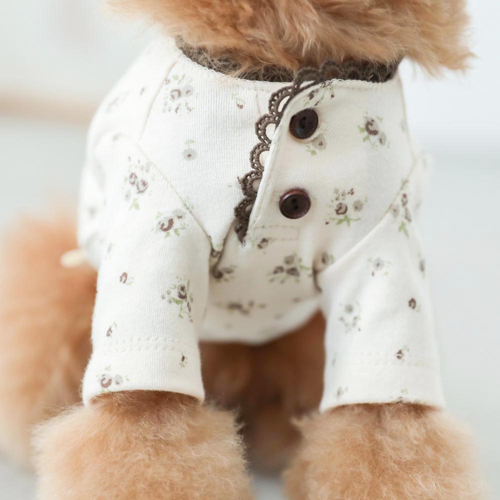 pico lace flower print tops