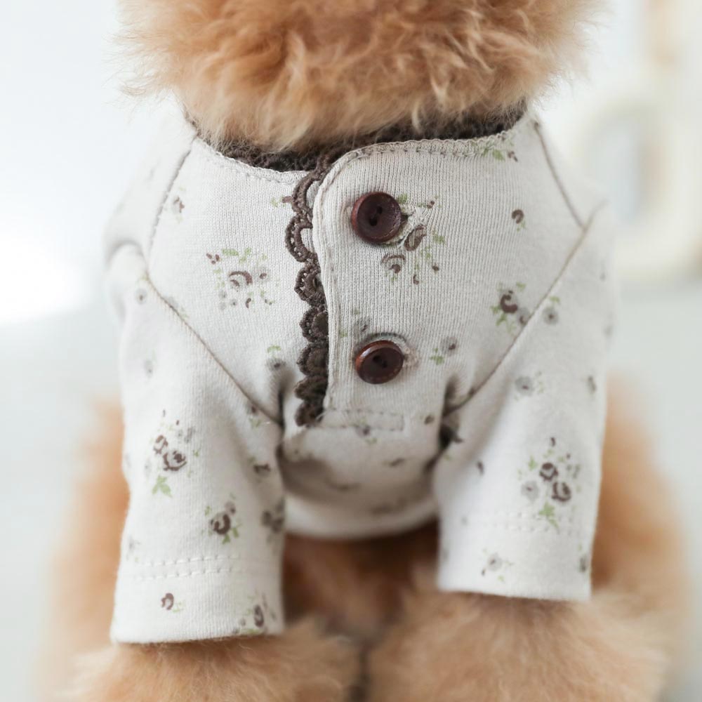 pico lace flower print tops