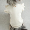Point ribbon fluff sleeve top