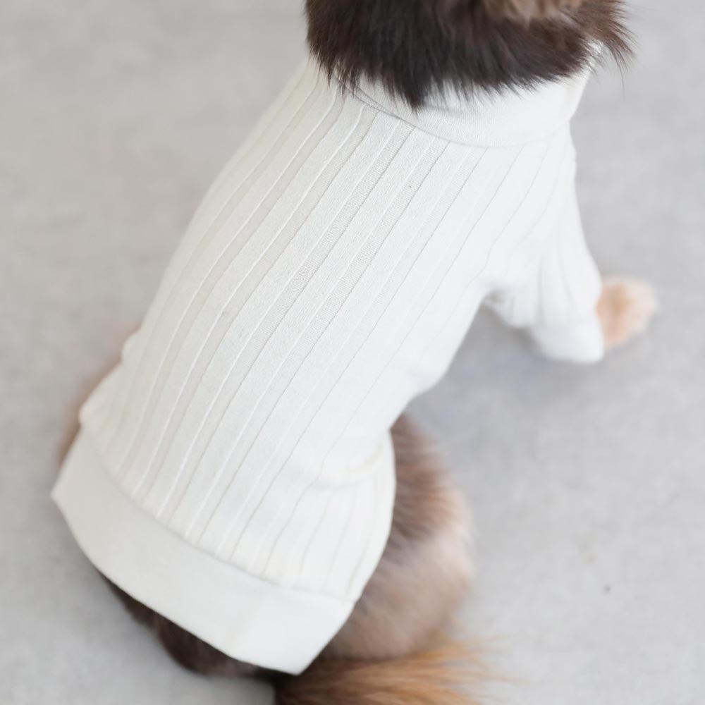 Rib knit tops with collar