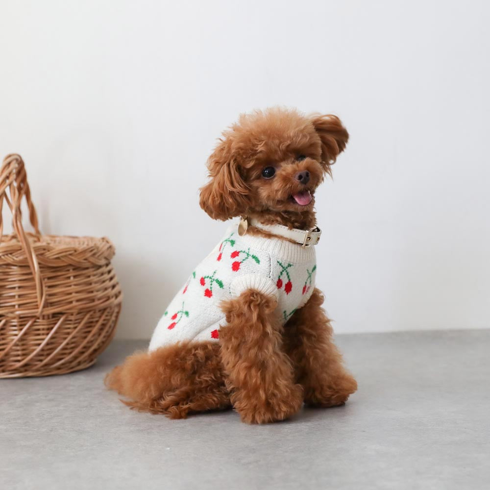 cherry knit cardigan