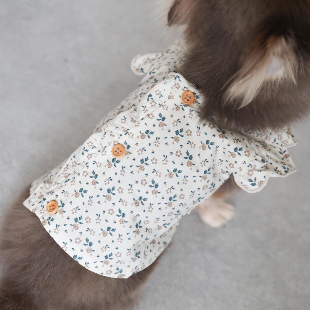 cotton flower ruffle blouse