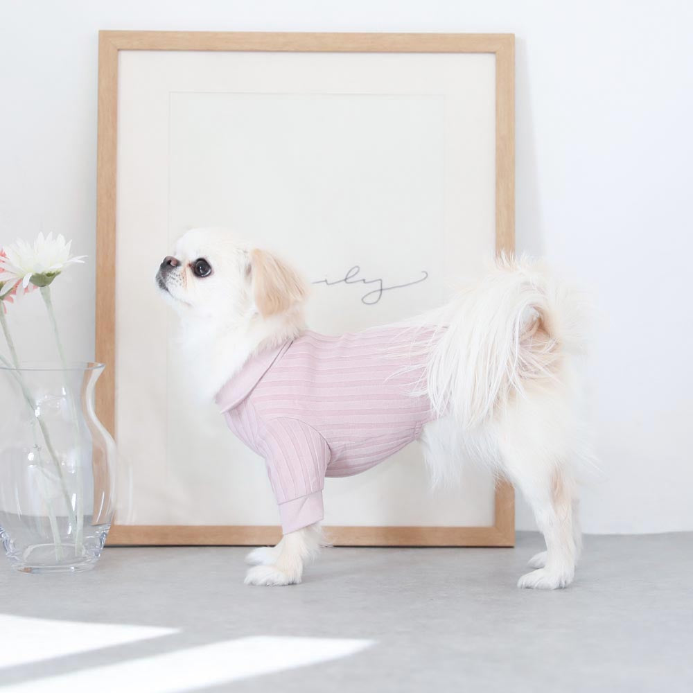 Rib knit tops with collar
