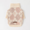 Argyle pattern high neck knit