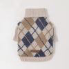 Argyle pattern high neck knit