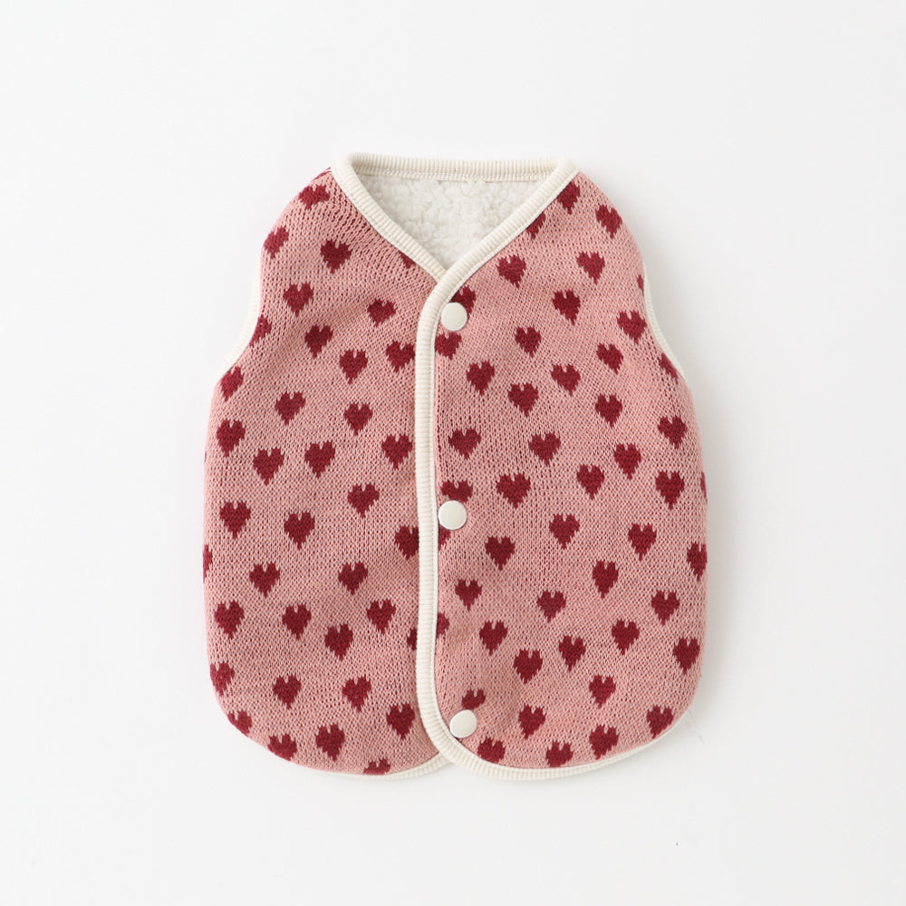Heart pattern 2way reversible vest