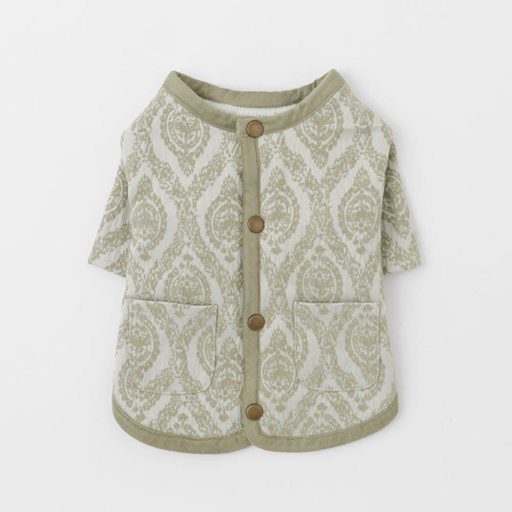 Jacquard lined boa cardigan