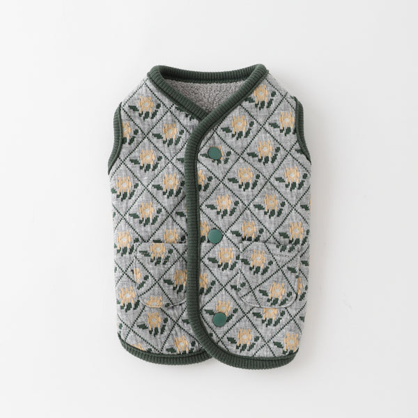 Flower diamond pattern vest