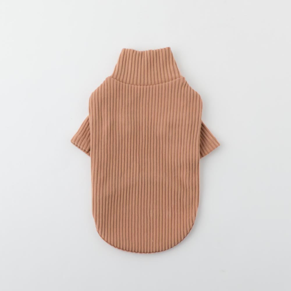 简单罗纹高领上衣