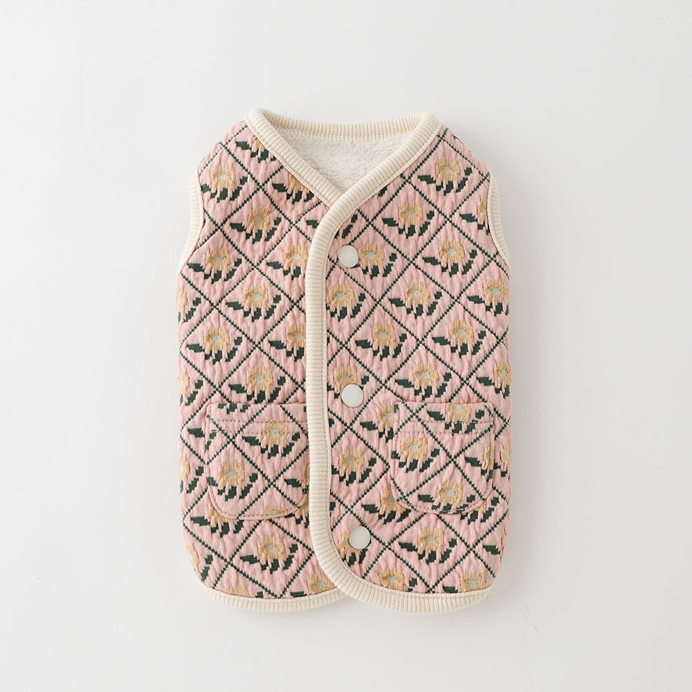 flower diamond pattern vest
