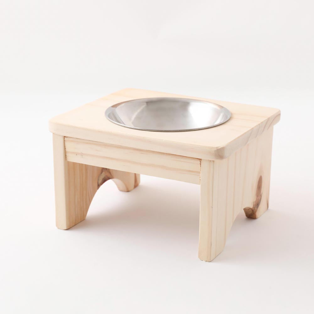 Food bowl stand (wood x stainless steel)