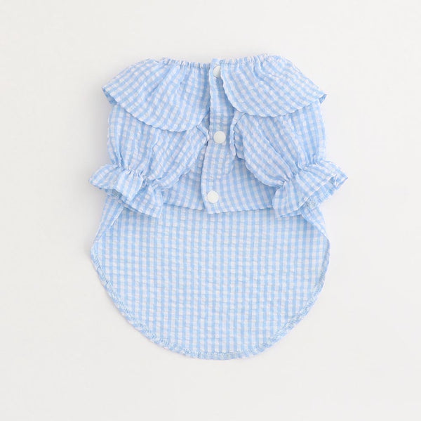 Frill Gingham Check Blouse