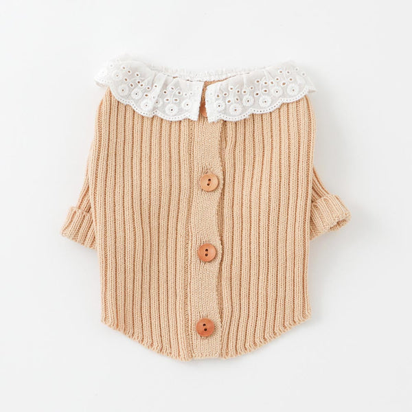 Knit cardigan with frill