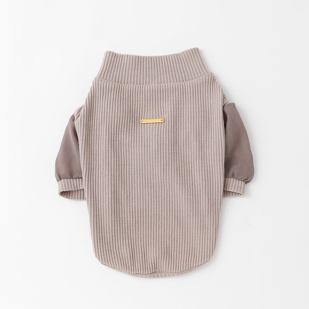 シフォンパフスリーブリブトップス