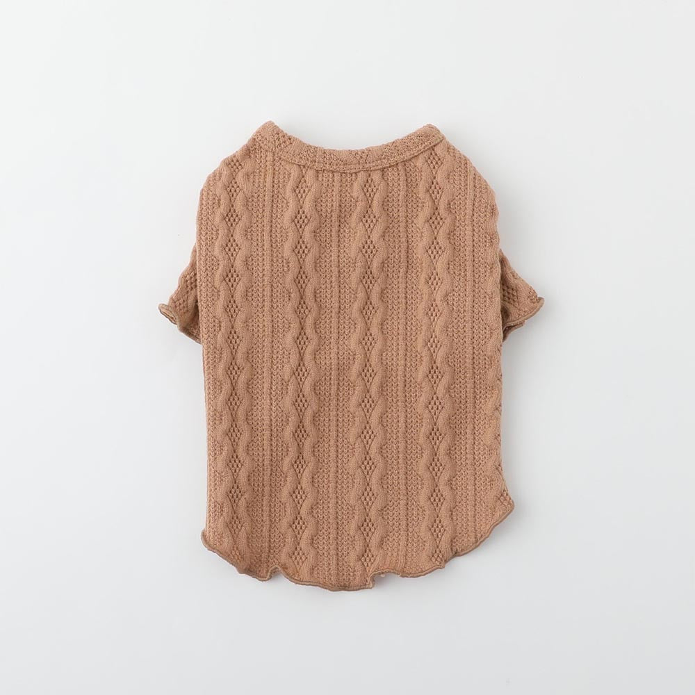 Mellow ruffle pattern knit sew tops