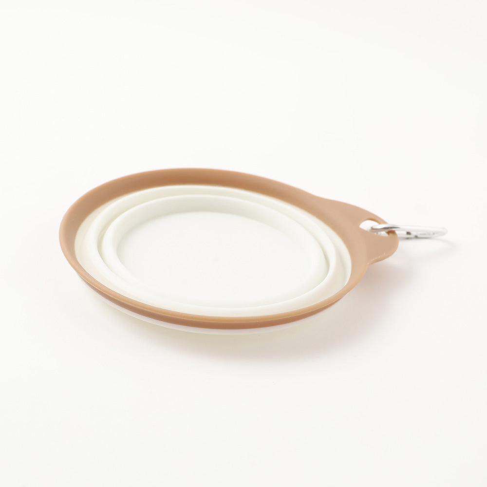 Foldable flat food bowl with hook