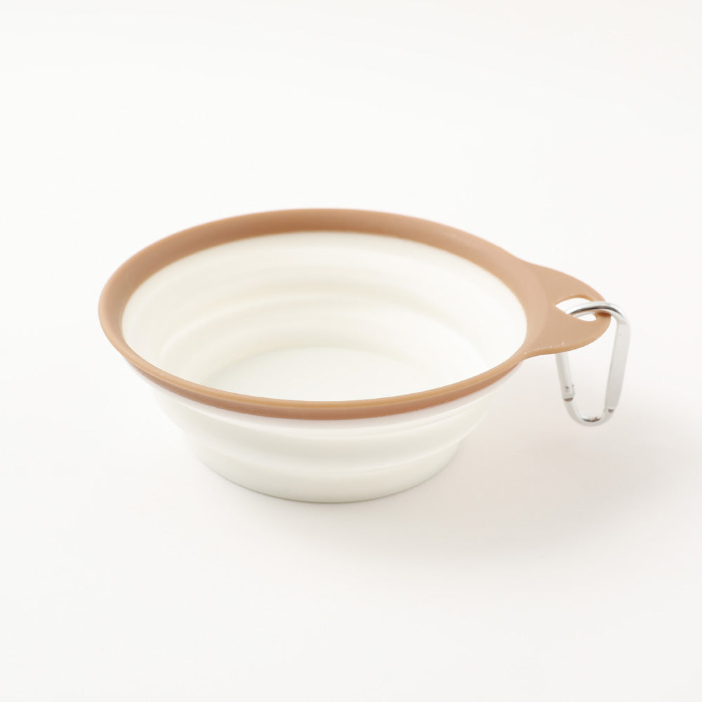 Foldable flat food bowl with hook
