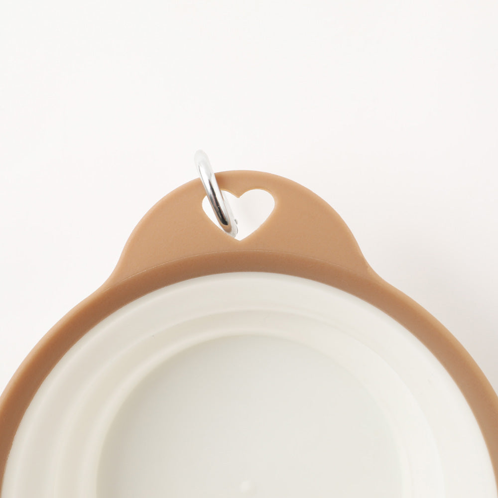 Foldable flat food bowl with hook