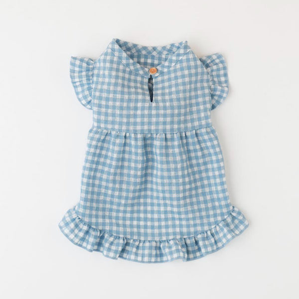 Gingham Check Frill Design One Piece