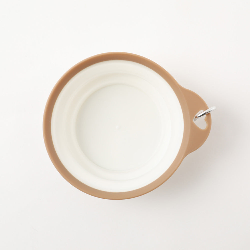 Foldable flat food bowl with hook