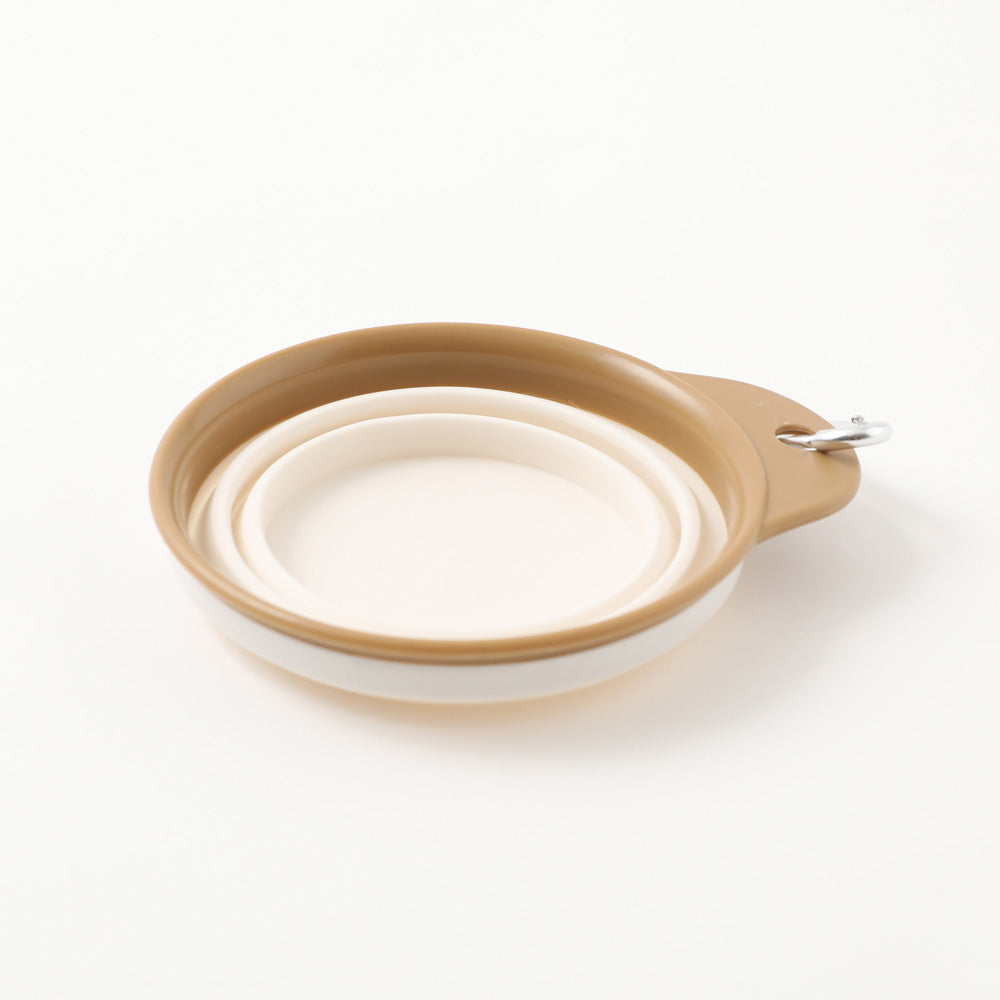 Foldable flat food bowl with hook