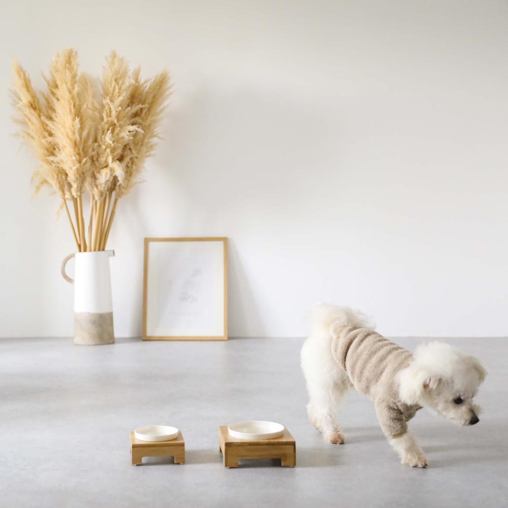 bamboo food bowl stand SMALL