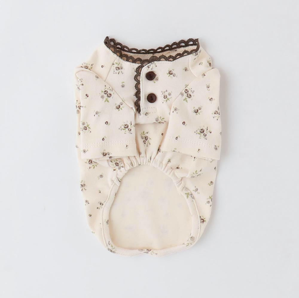 pico lace flower print tops