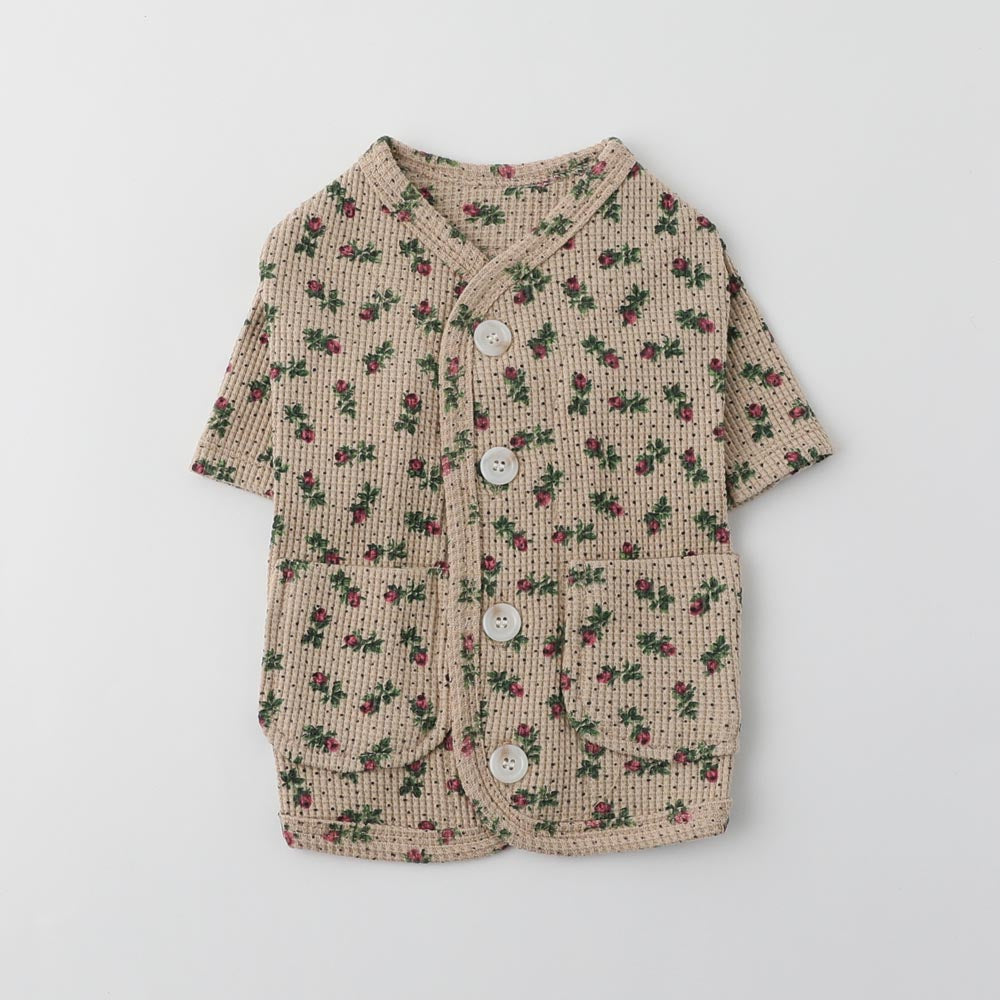 flower waffle cardigan