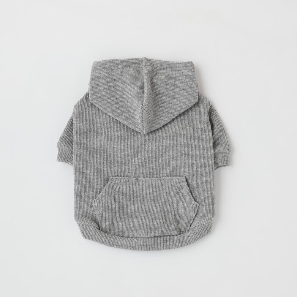 ハンドメイド 犬服 カラフルネップワッフルニットラグランパーカー