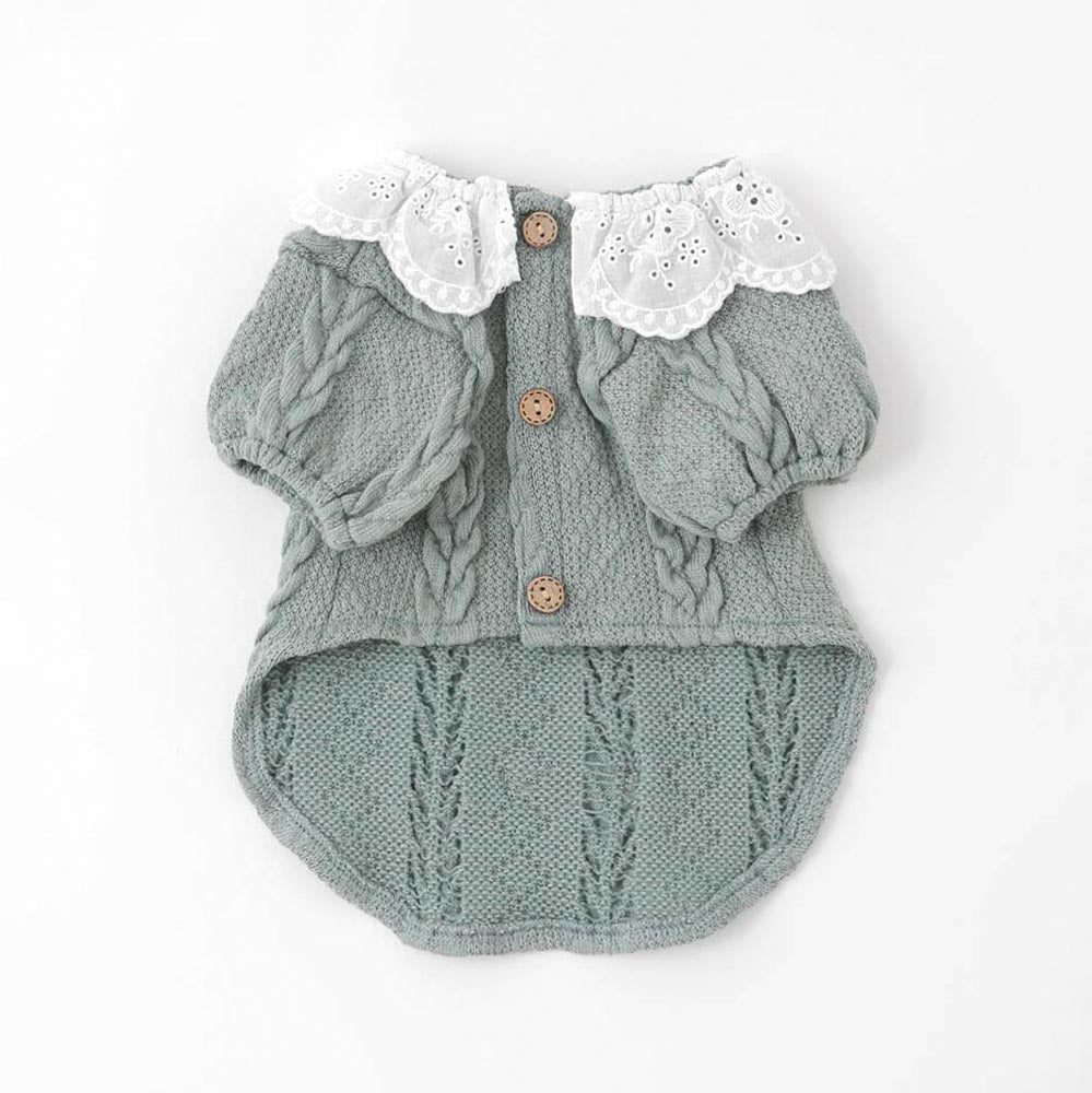 lace collar cable puff tops