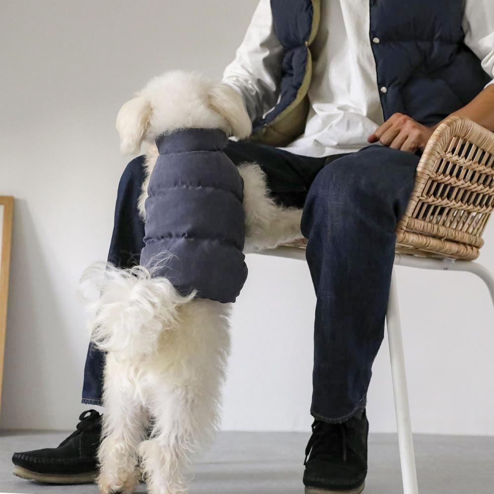 異素材コンビ中綿ベスト